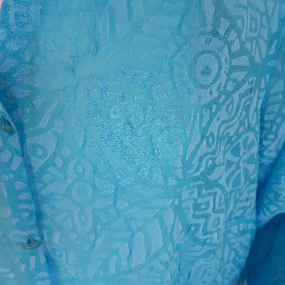 JH Collectibles Turquoise Plus size Blouse - Picture 8 of 8
